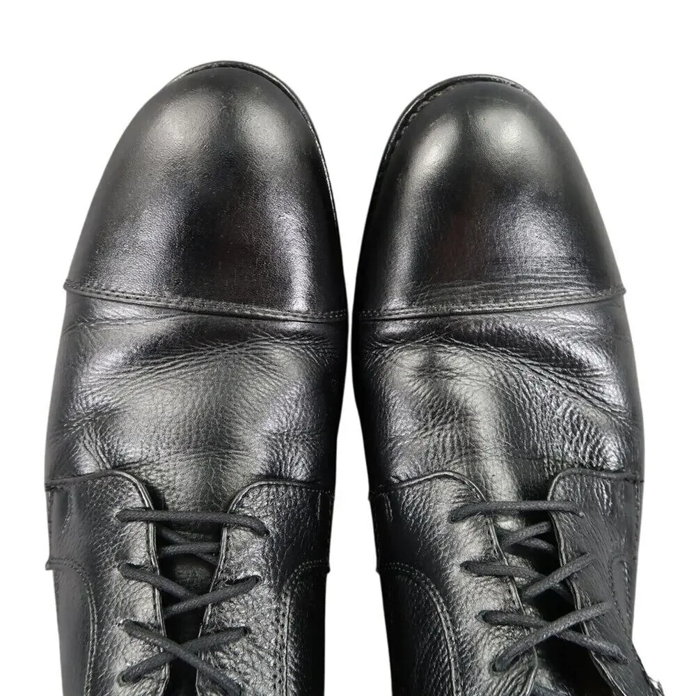 Belvedere Shoes Men 10.5 Oxford Cap Toe Duke Leather Black Classic Comfort Dress